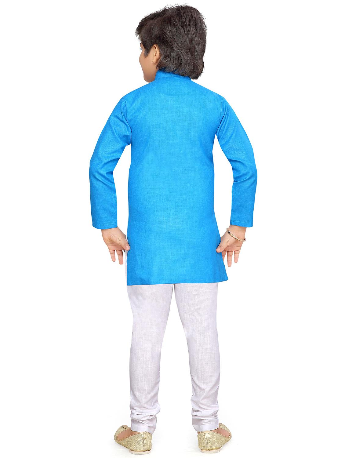 blue cotton sherwani sets - 20359008 - Standard Image - 2
