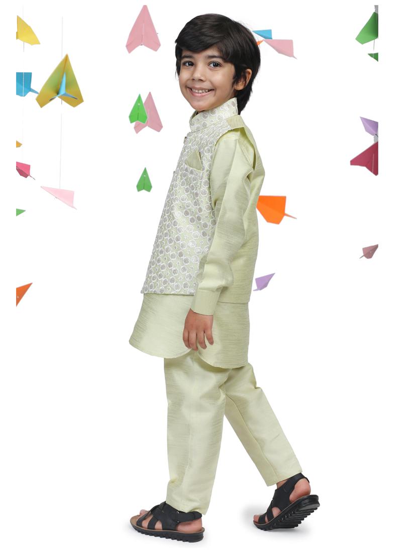 solid with work kurta set - 20359051 - Standard Image - 2