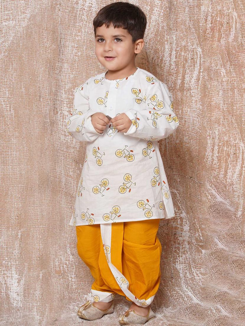 boys printed dhoti kurta set - 20359080 - Standard Image - 2