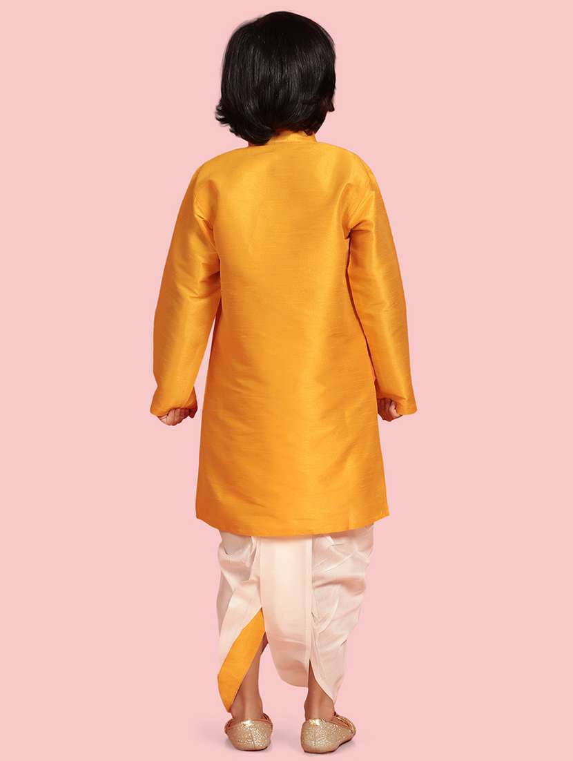 boys solid dhoti kurta set - 20359551 -  Standard Image - 2