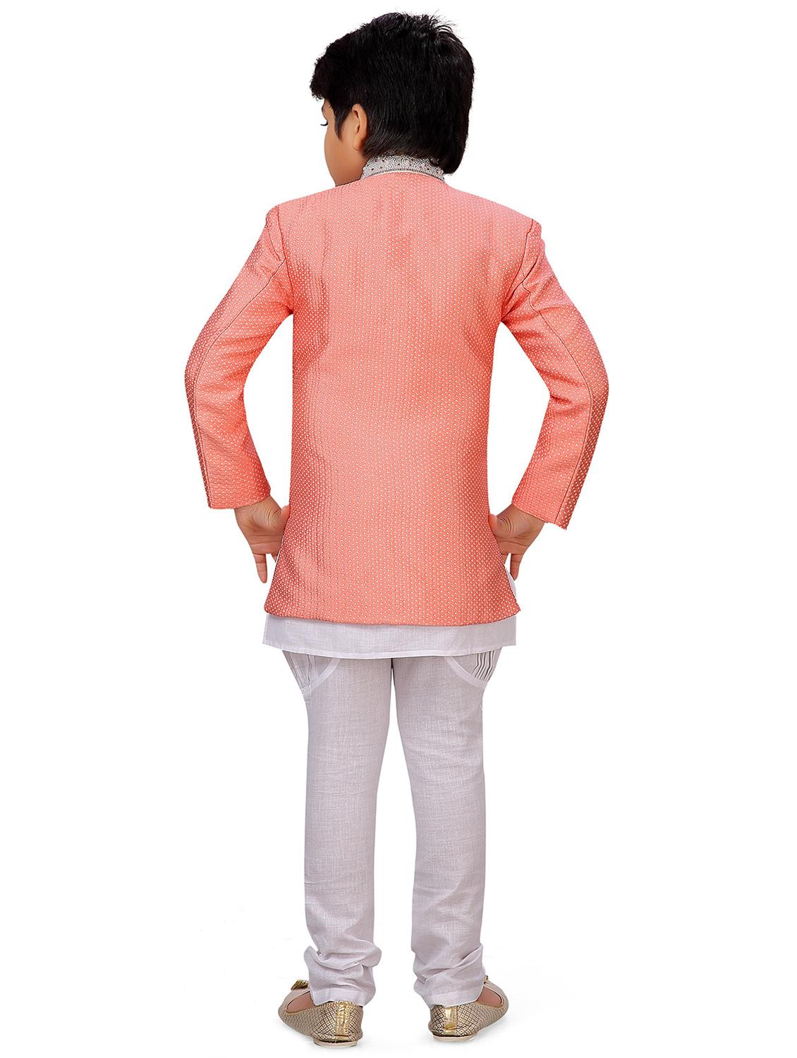 boys silk kurta botton with jacket - 20359611 - Standard Image - 2