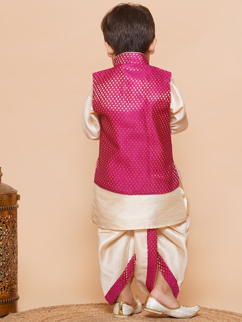 boys self design kurta set - 20359647 - Standard Image - 2