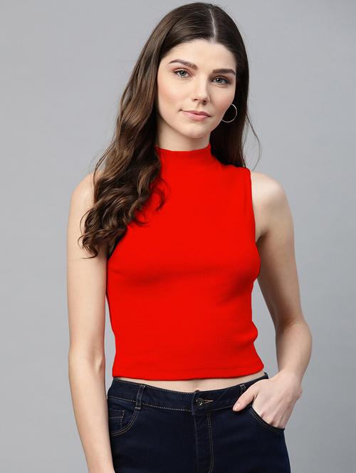 black solid sleeveless mock neck top - 20359951 -  Standard Image - 0