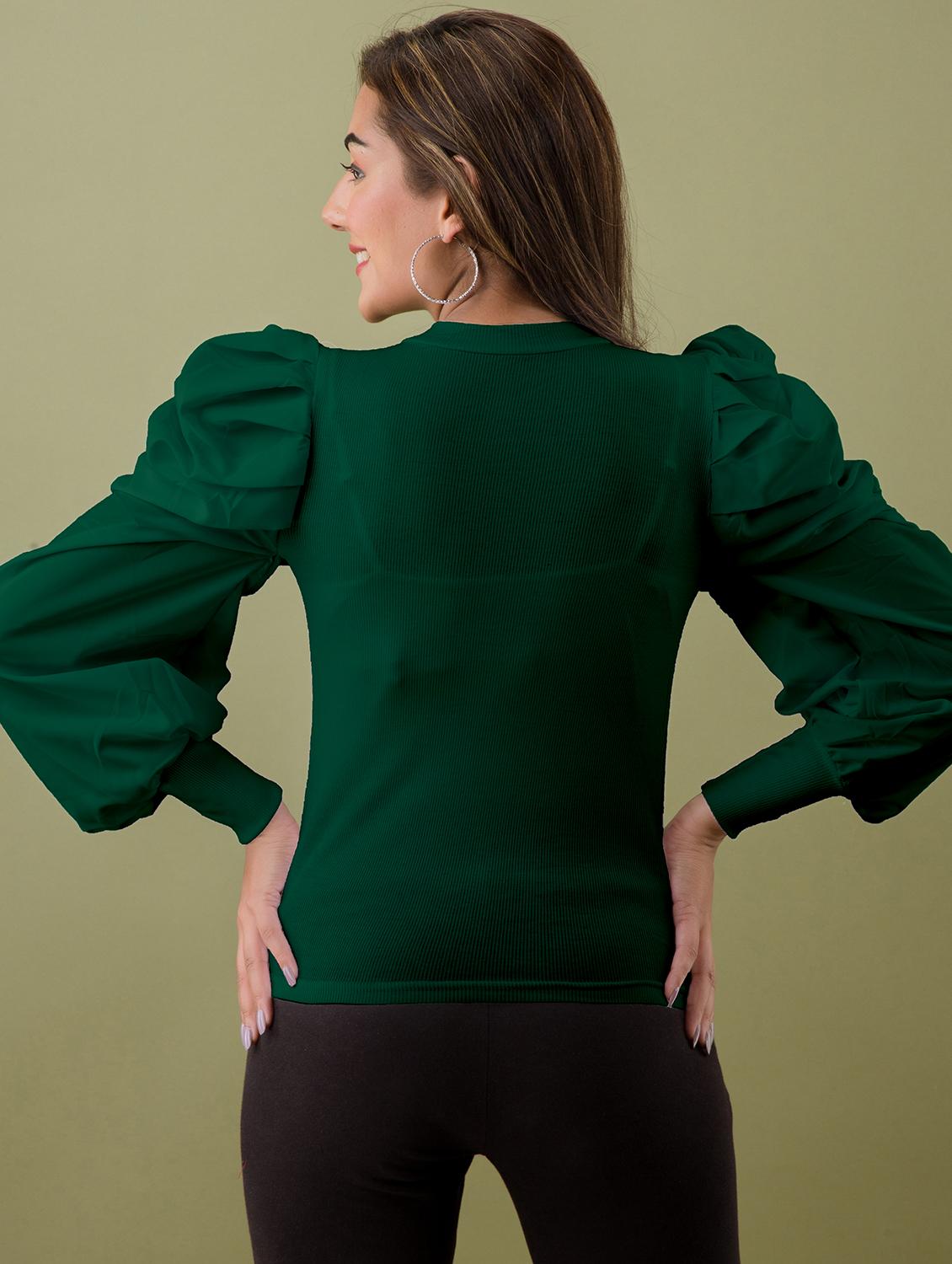 green self design regular top - 20360004 - Standard Image - 2