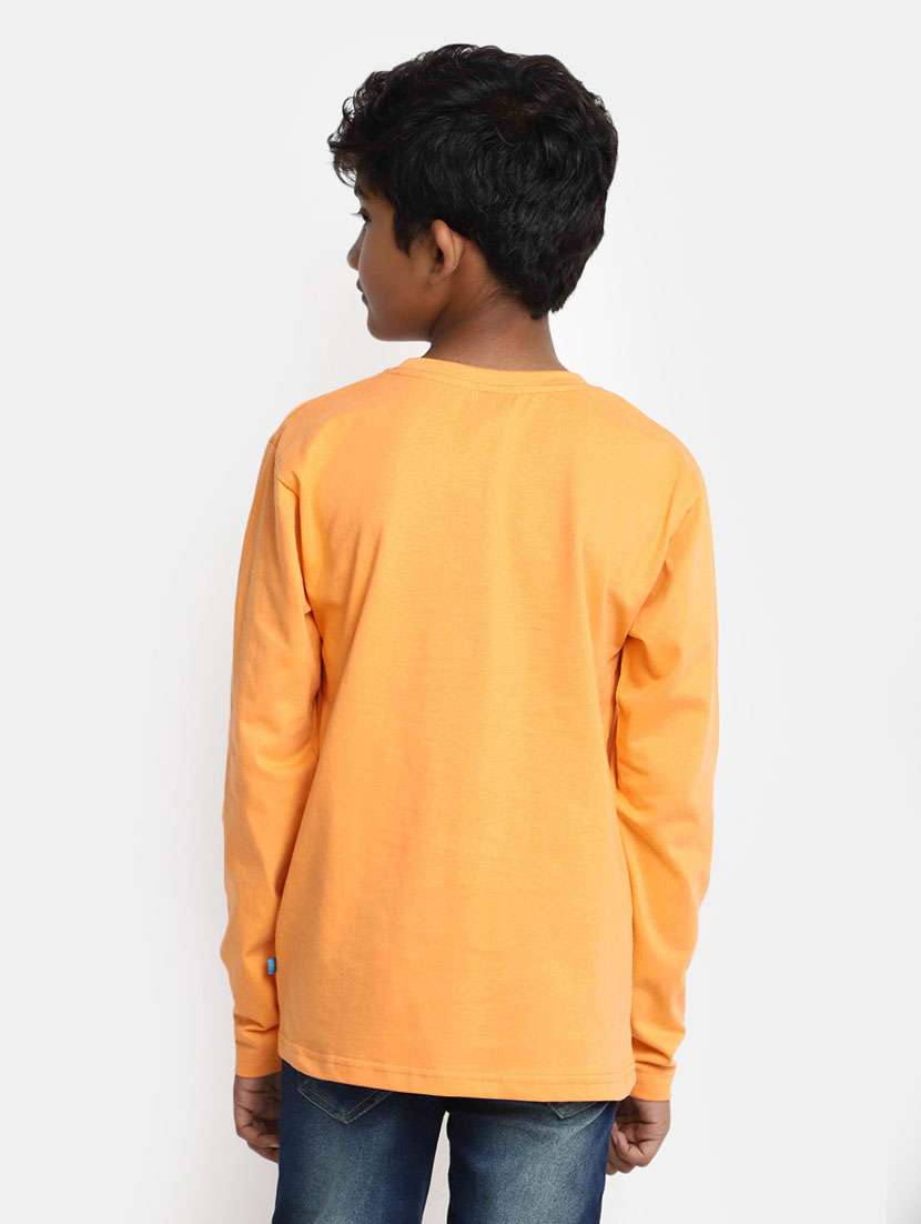boys orange graphic print cotton blend t-shirt - 20361574 -  Standard Image - 2