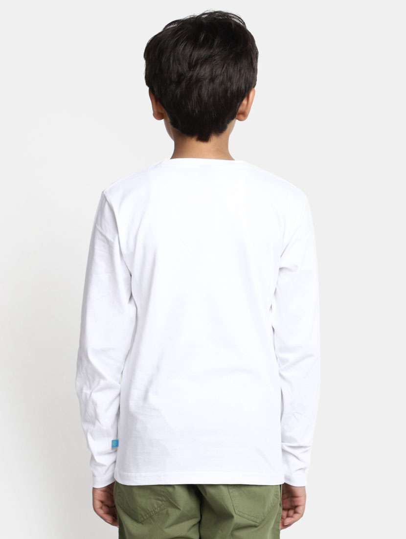 boys white round neck t-shirts - 20361692 - Standard Image - 2