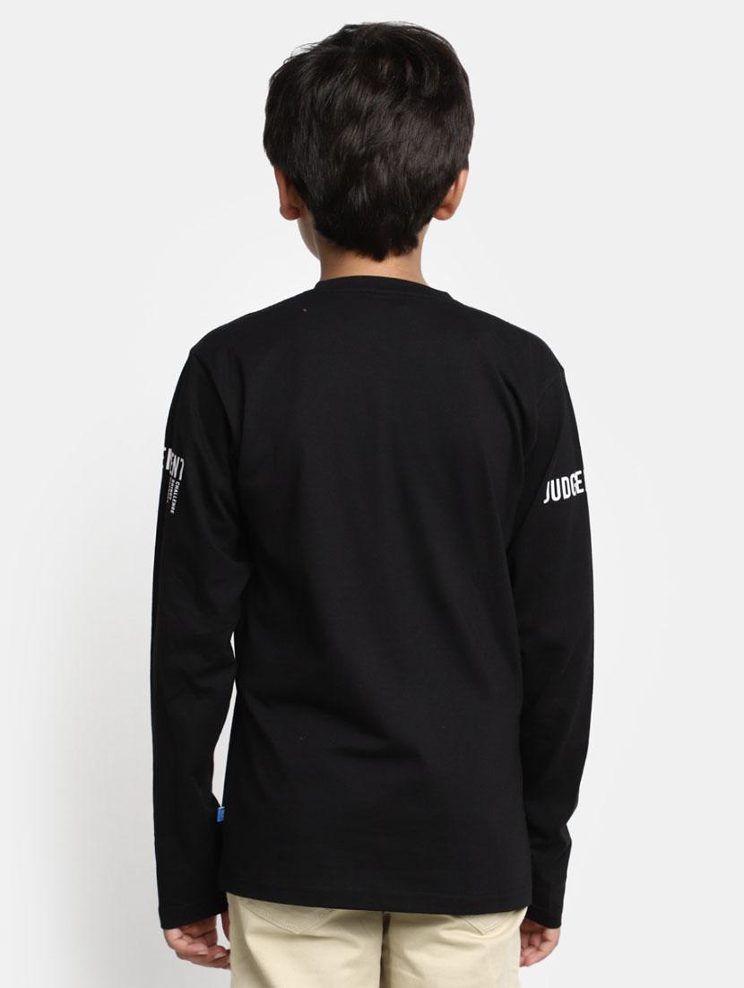 boys graphic black cotton t-shirt - 20361703 - Standard Image - 2