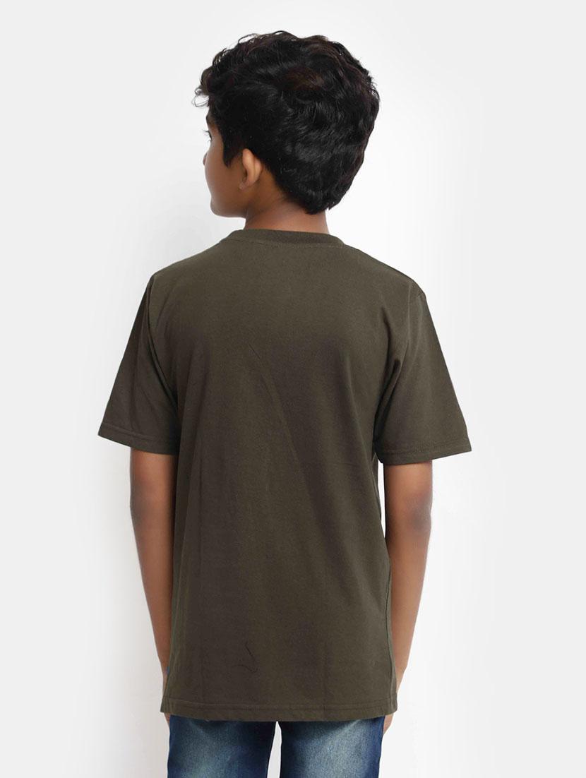 boys round neck typographic print t-shirt - 20361718 - Standard Image - 2
