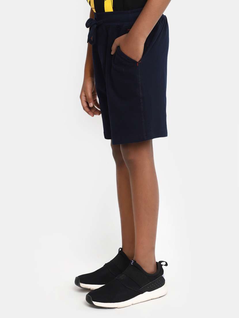 boys blue solids three fourth shorts - 20361746 -  Standard Image - 2