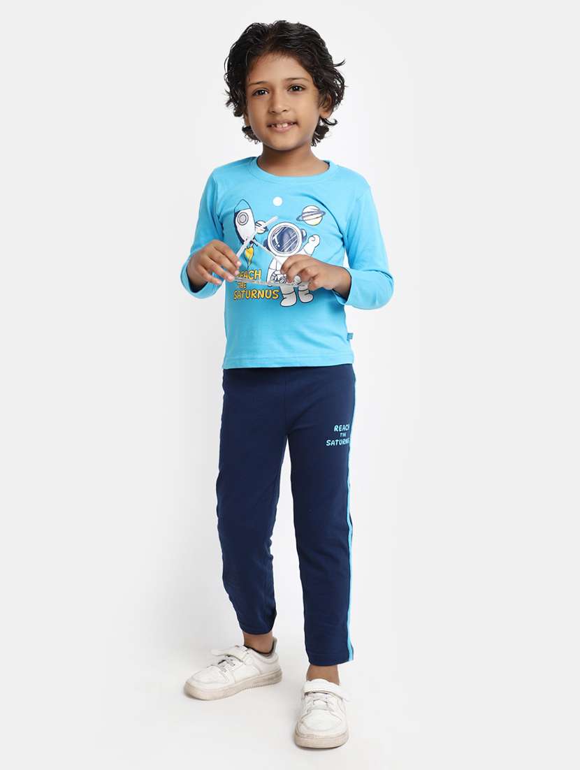 boys graphic printed full length set 