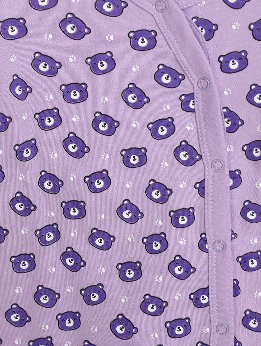 kids purple quirky printed romper - 20362099 -  Standard Image - 2