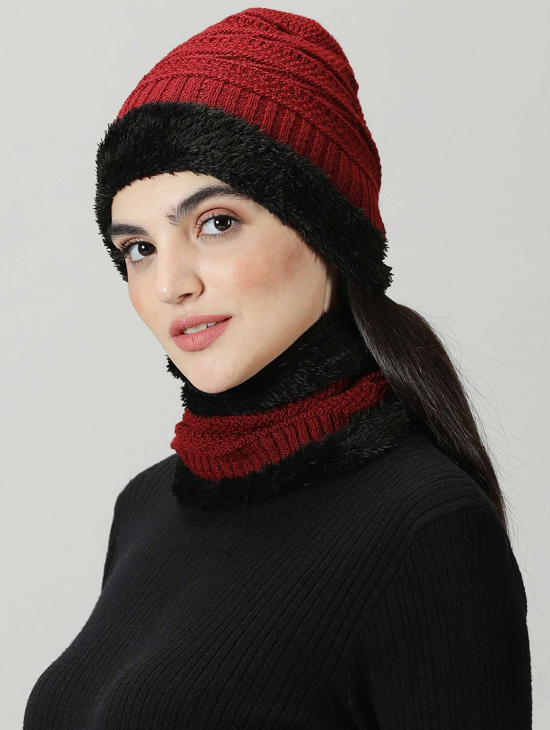 ausk women's solid winter cap - 20362191 -  Standard Image - 2