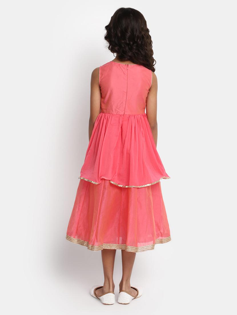 girls round neck sleeveless frock - 20362295 - Standard Image - 2