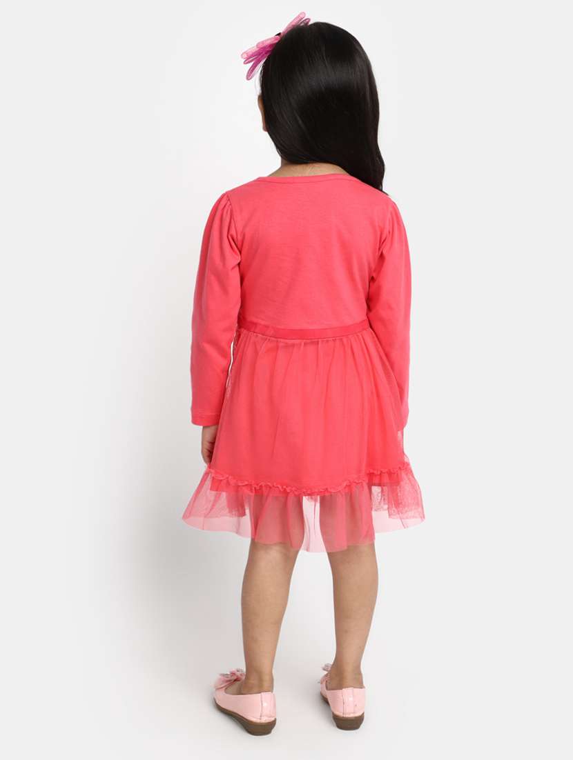 girls round neck long sleeves frock - 20362306 -  Standard Image - 2