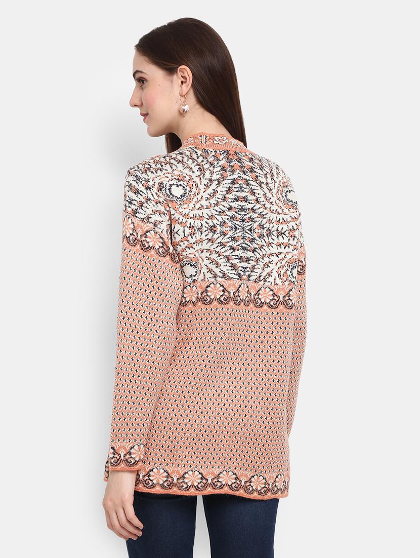 women's pink cotton wool cardigan - 20362826 - Standard Image - 2