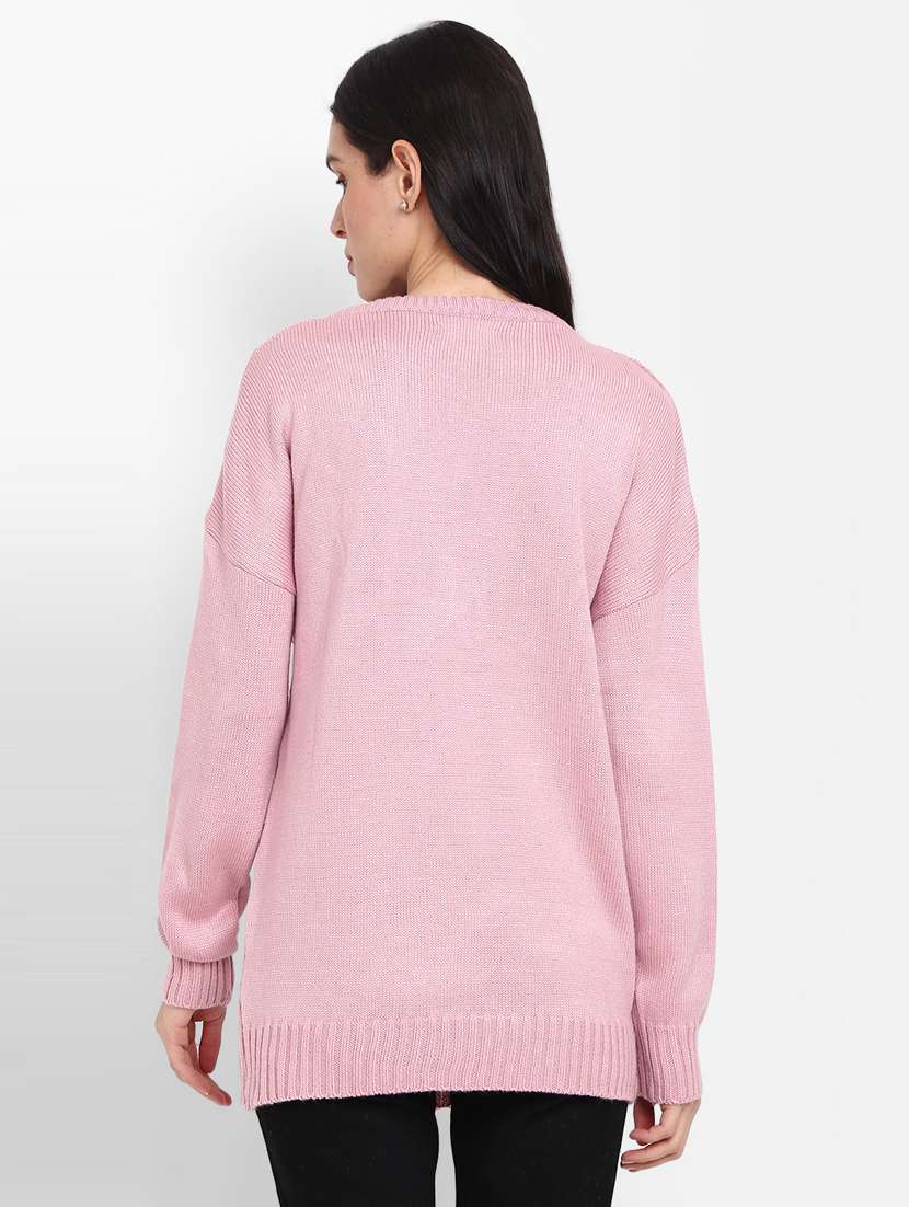 women's mauve cotton wool pullover - 20362837 -  Standard Image - 2