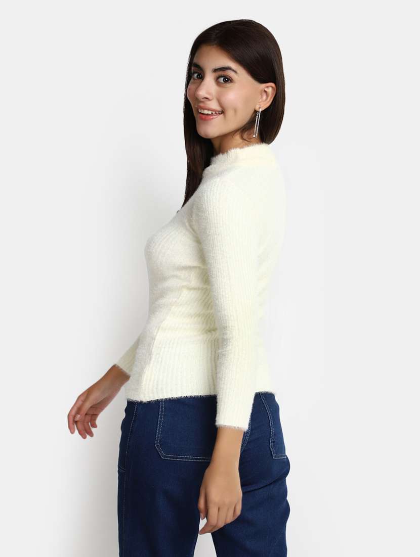 women cream cotton wool pullover - 20362862 -  Standard Image - 2