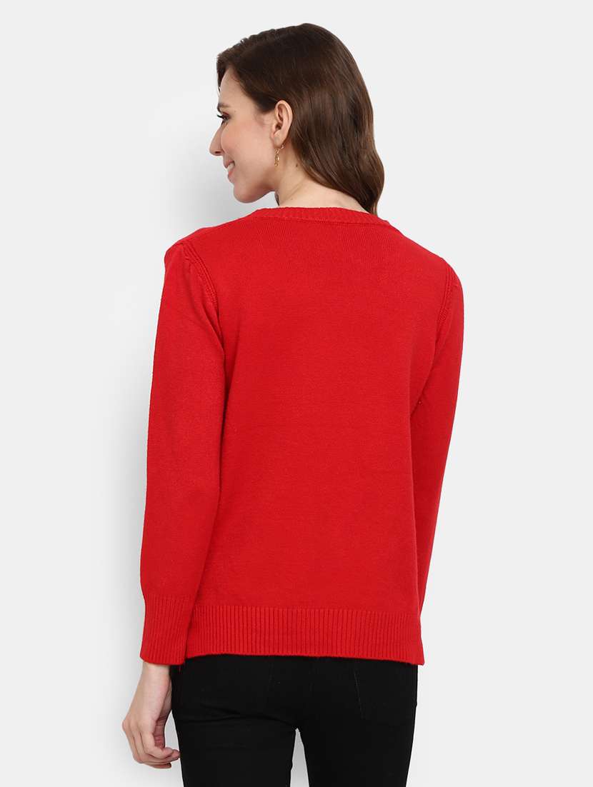 women red cotton wool pullover - 20362869 -  Standard Image - 2