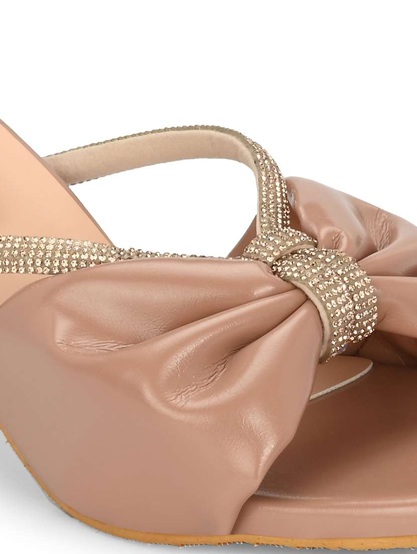 peach synthetic slip on sandals - 20363815 -  Standard Image - 7