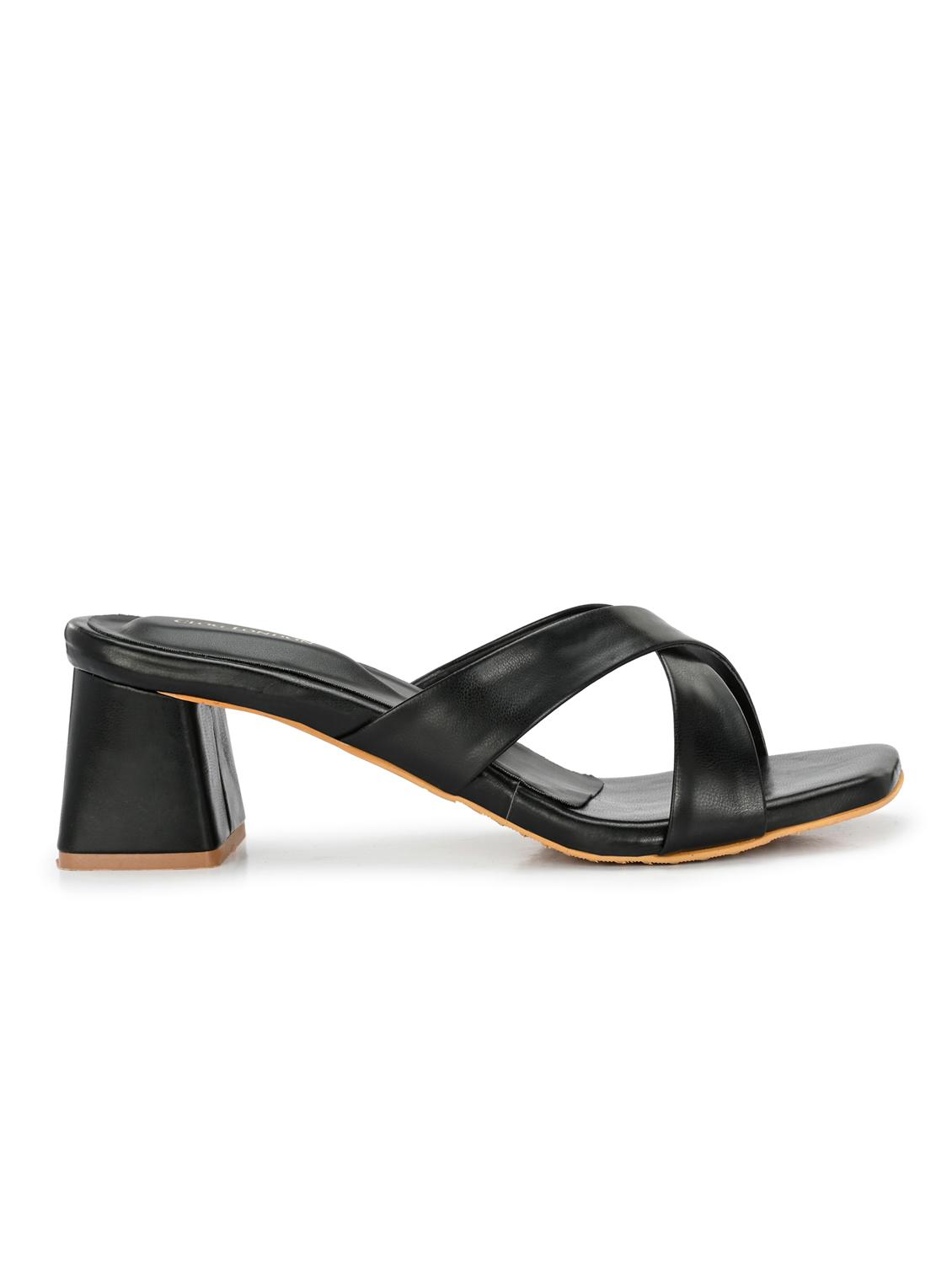 black synthetic slip on sandals - 20363831 - Standard Image - 2