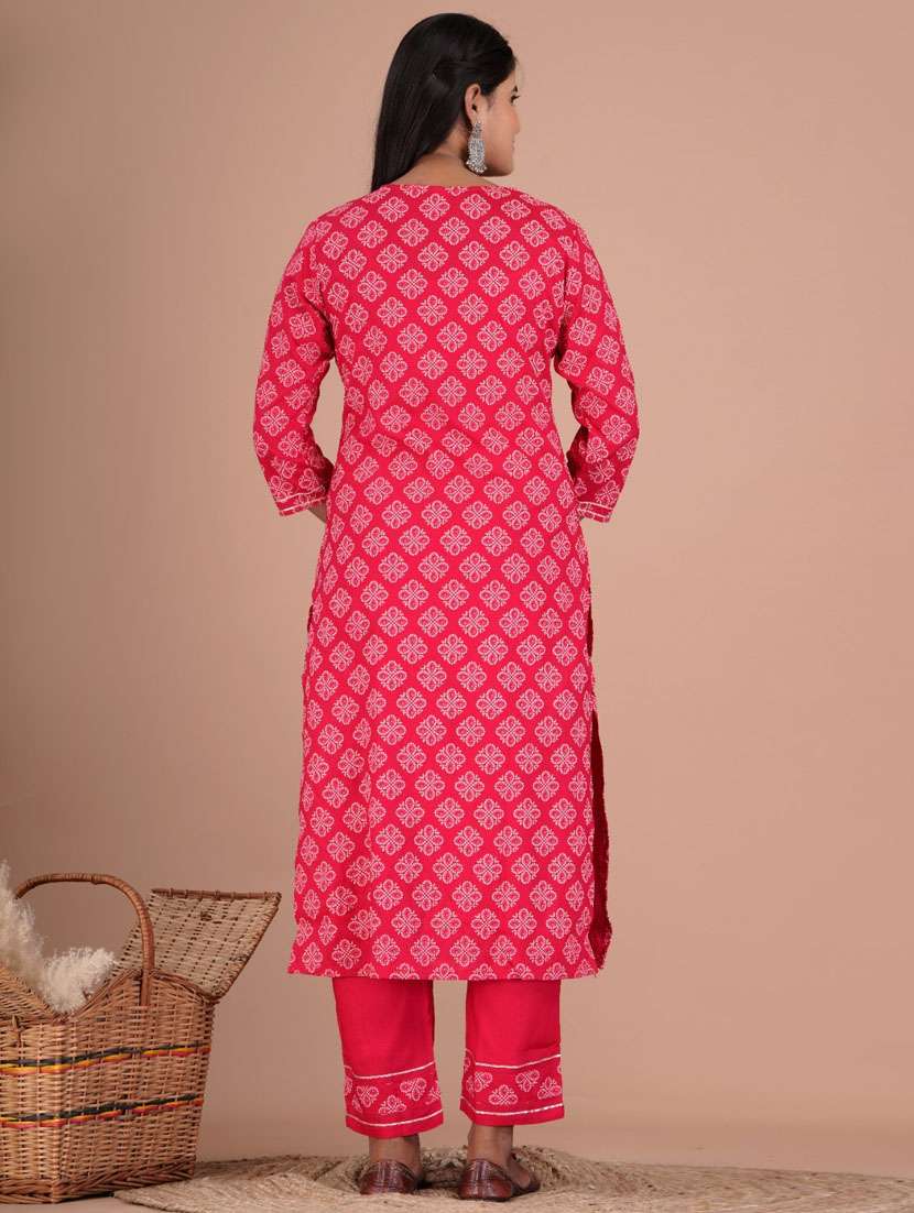 pink colored kurta pant set - 20363922 -  Standard Image - 2