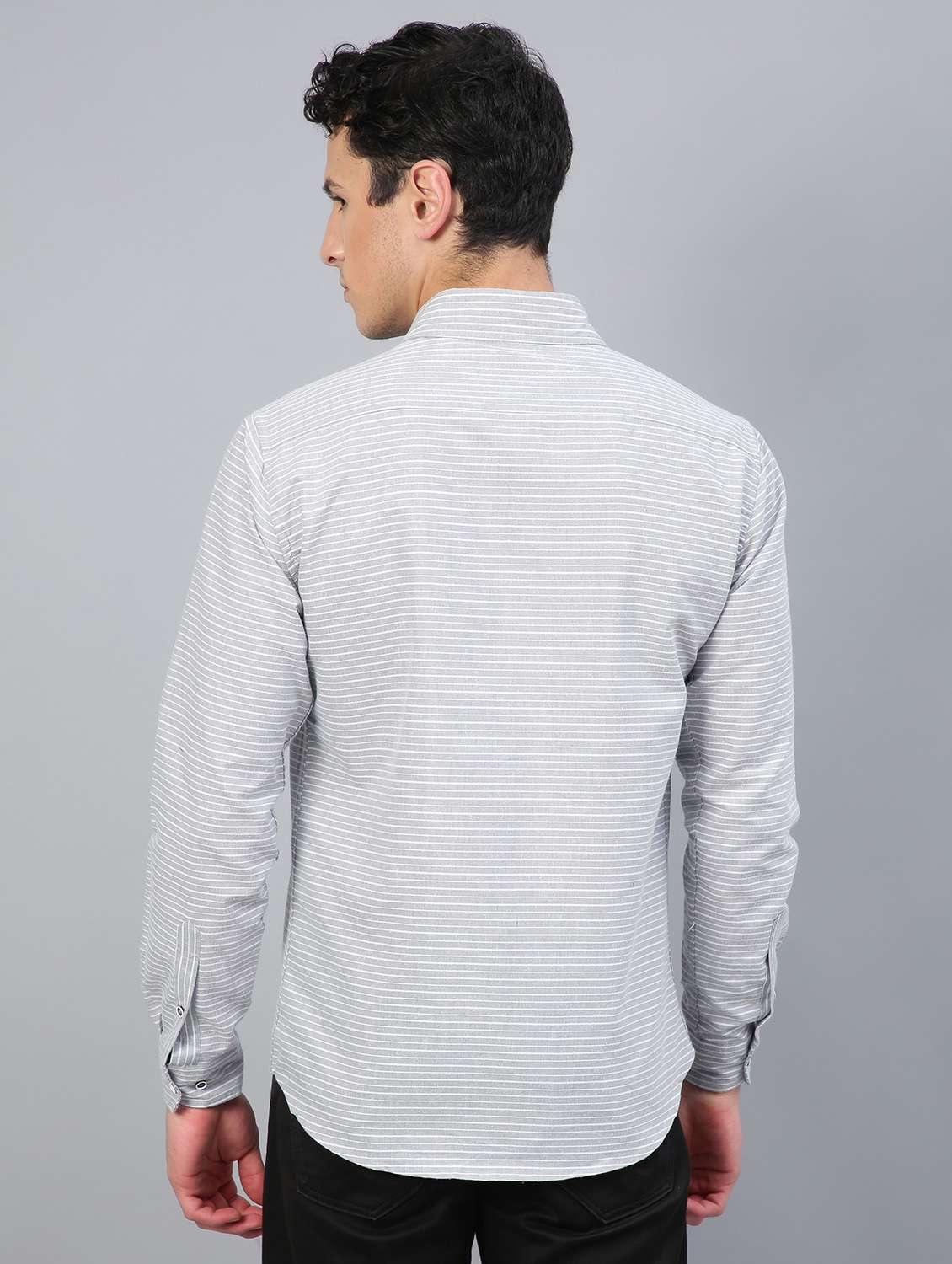 men grey checkered long sleeves casual shirt - 20365142 -  Standard Image - 2
