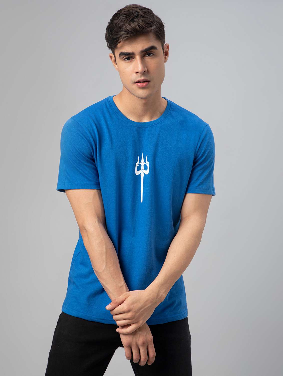 blue printed short sleeve t-shirt - 20366373 -  Standard Image - 2