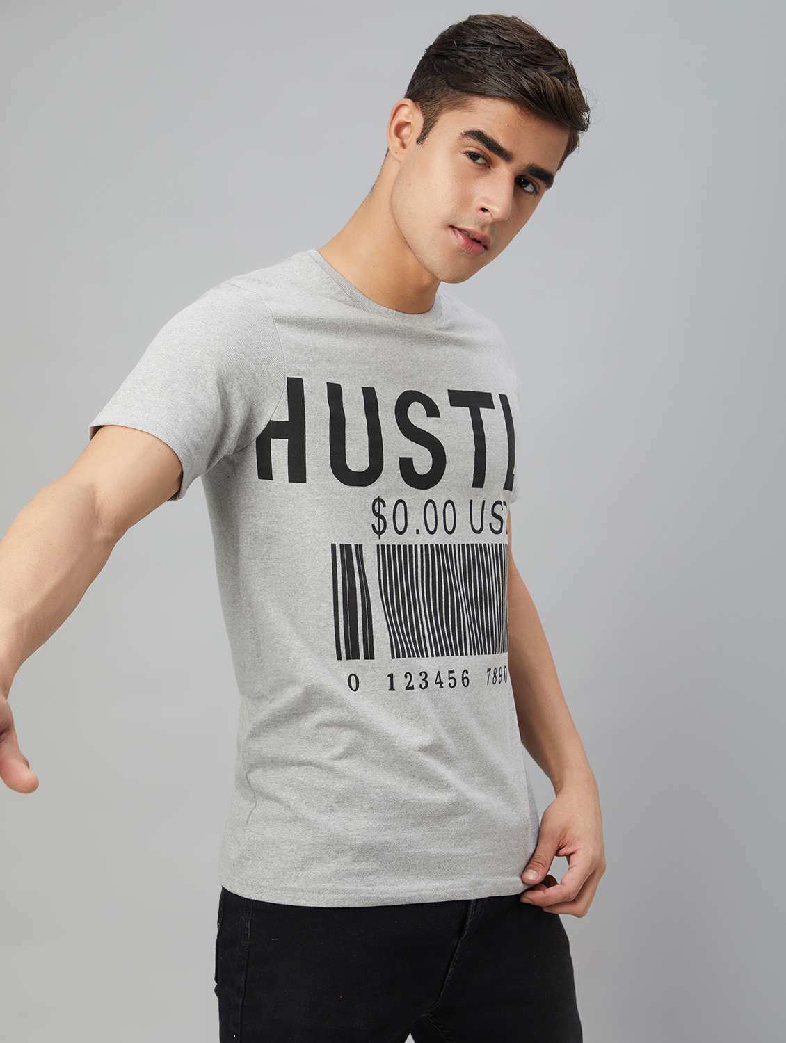 men round neck front print t-shirt - 20367081 -  Standard Image - 2