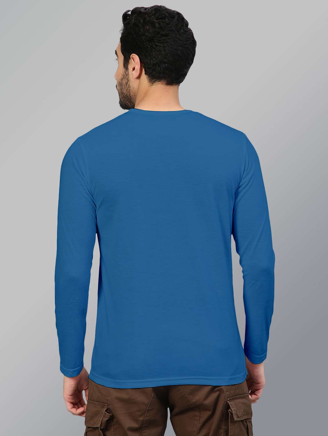 blue solid long sleeve t-shirt - 20367240 -  Standard Image - 2