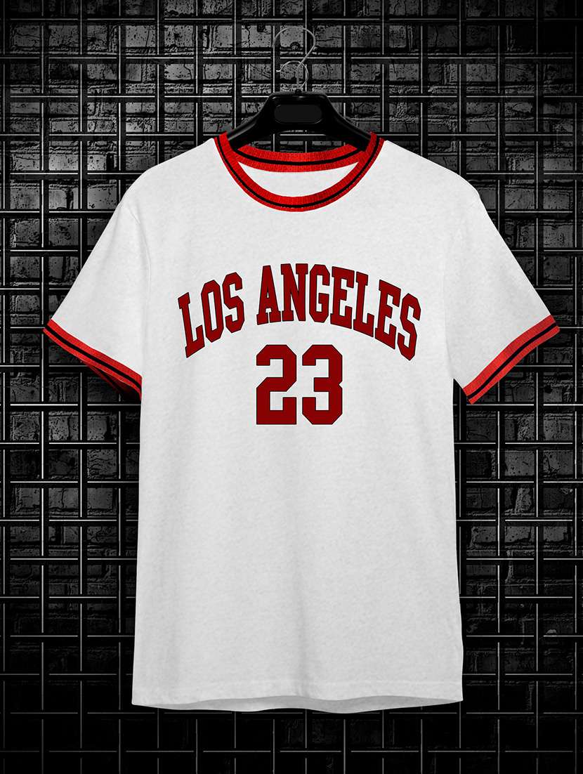 men round neck front print t-shirt
