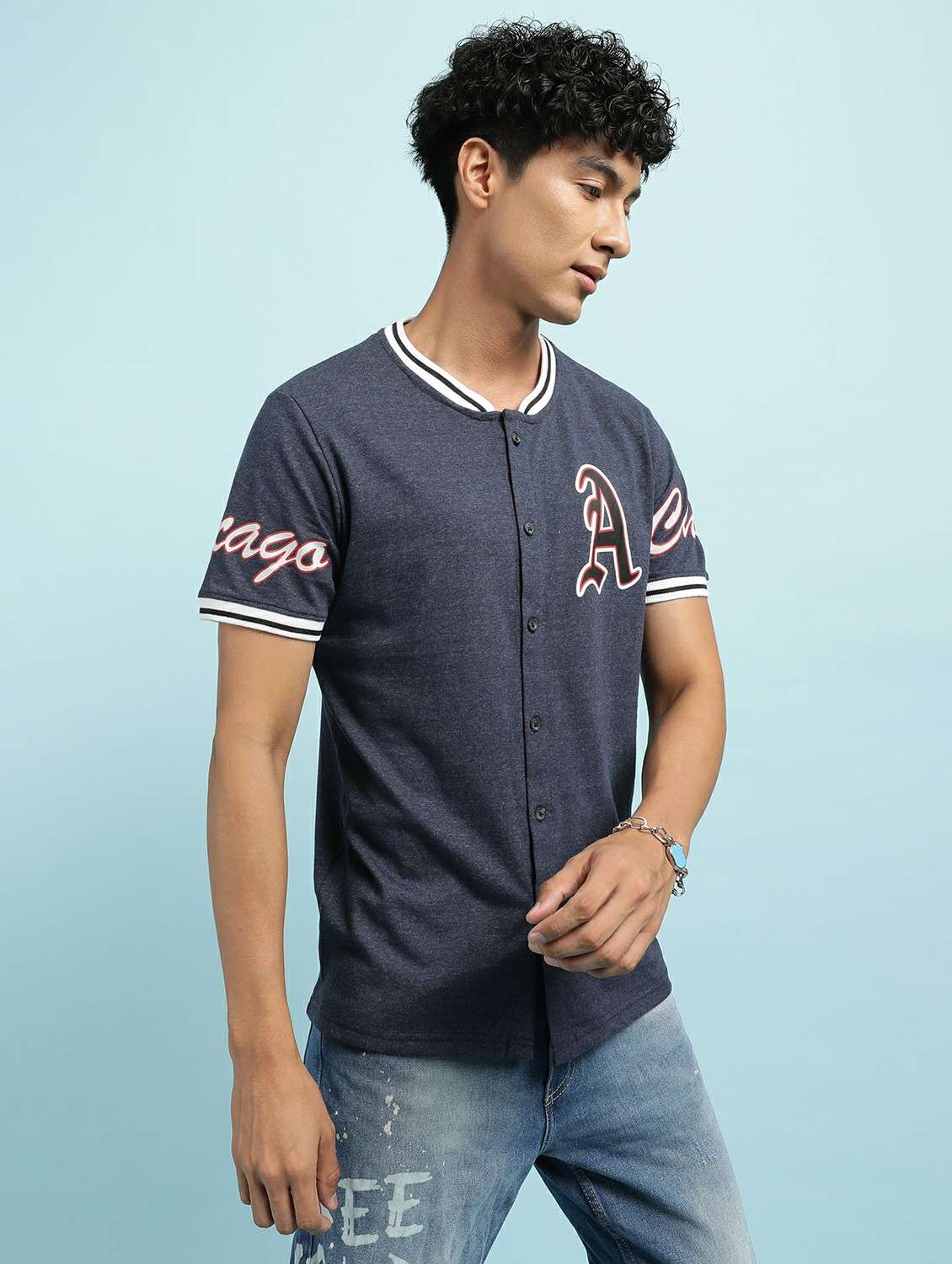 men placement print short sleeve t-shirt - 20367389 -  Standard Image - 2