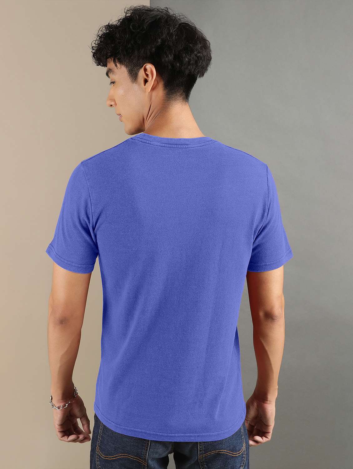 blue solid short sleeve t-shirt - 20367736 -  Standard Image - 2