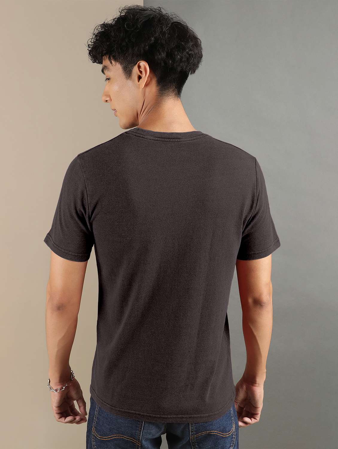 grey printed short sleeve t-shirt - 20367747 -  Standard Image - 2