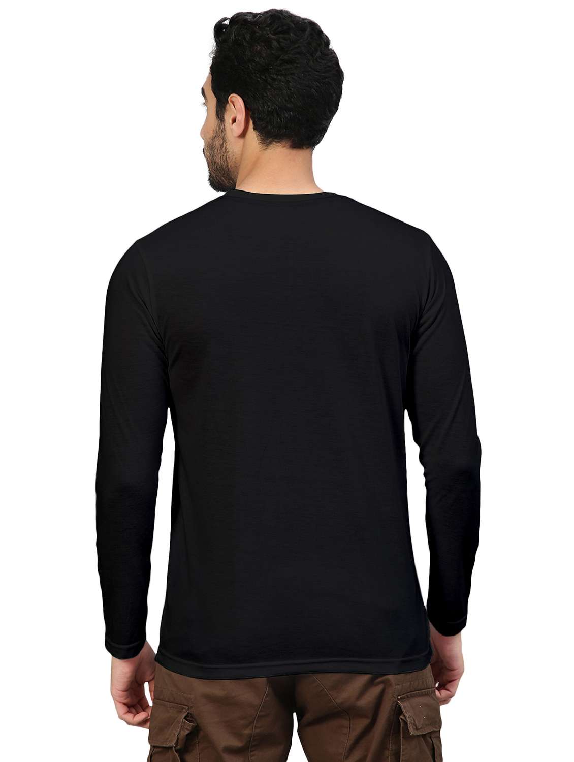 black solid round neck t-shirt - 20367769 -  Standard Image - 2