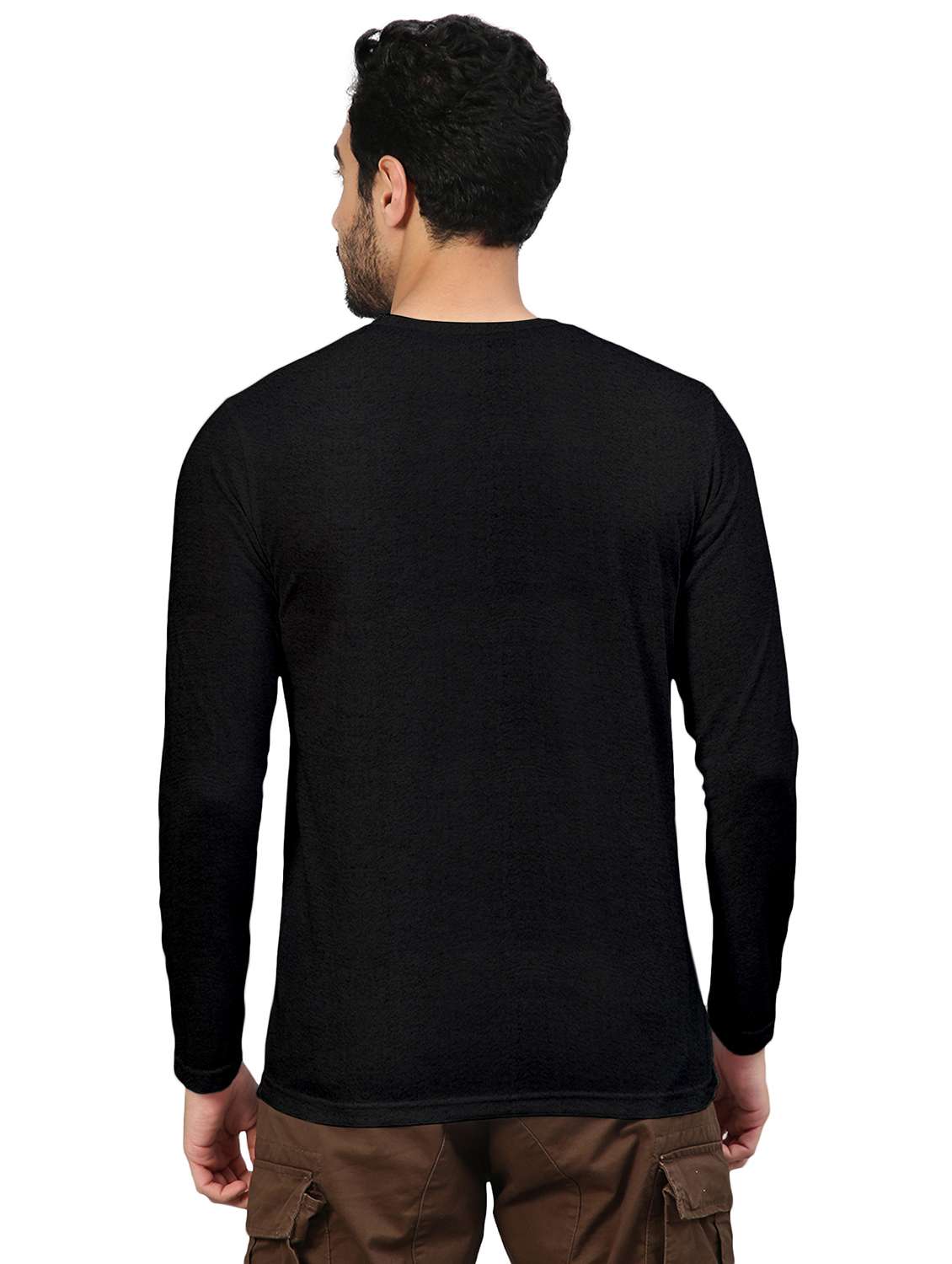 black solid round neck t-shirt - 20367772 -  Standard Image - 2
