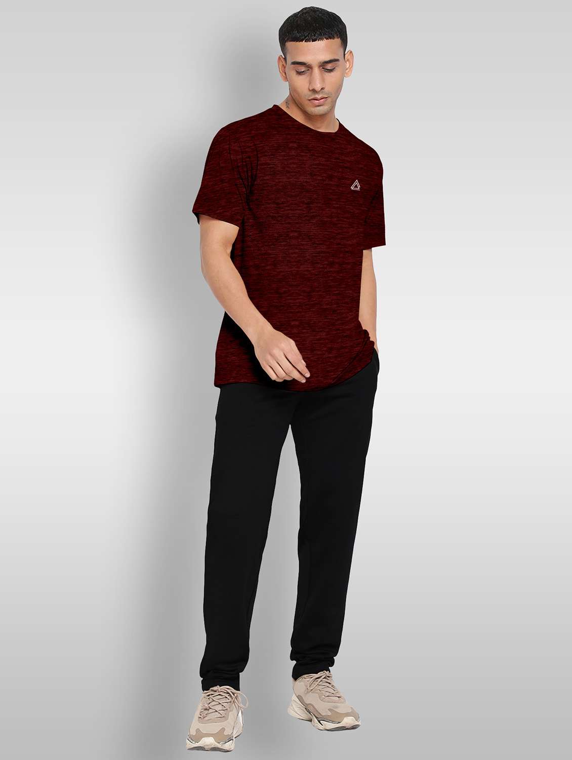 maroon solid short sleeve t-shirt - 20367859 -  Standard Image - 2