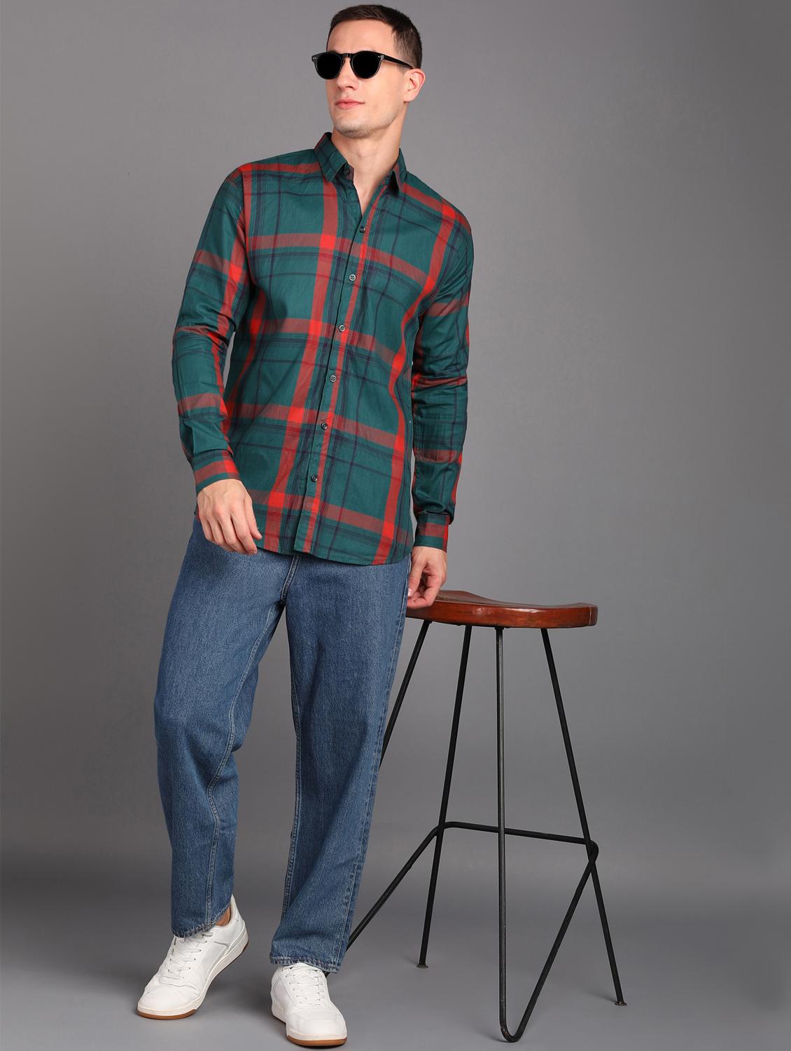 green cotton casual shirt - 20368738 - Standard Image - 2