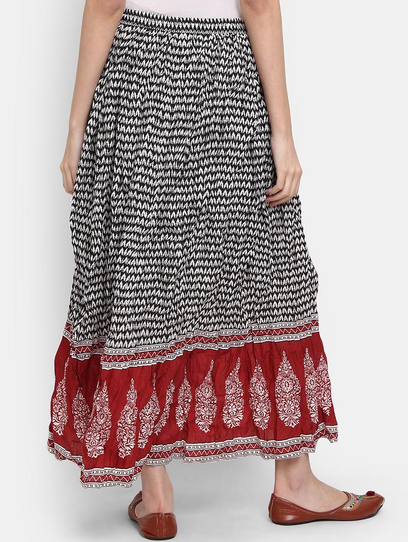 black flared long skirt - 20368830 - Standard Image - 2