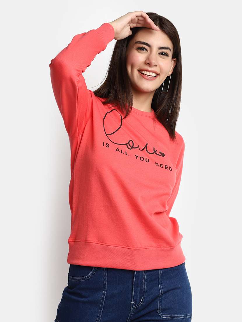 women's chest print sweatshirt