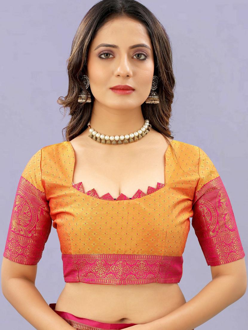 beige self design kanjivaram saree with blouse - 20369042 - Standard Image - 2