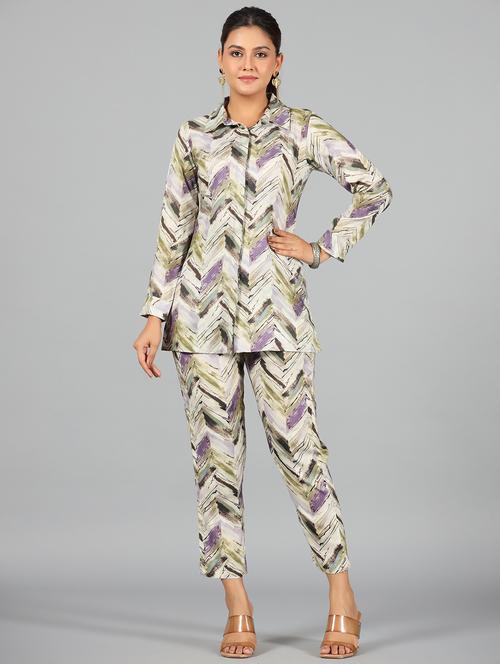 multi colored long sleeve co-ord set - 20369242 - Standard Image - 0