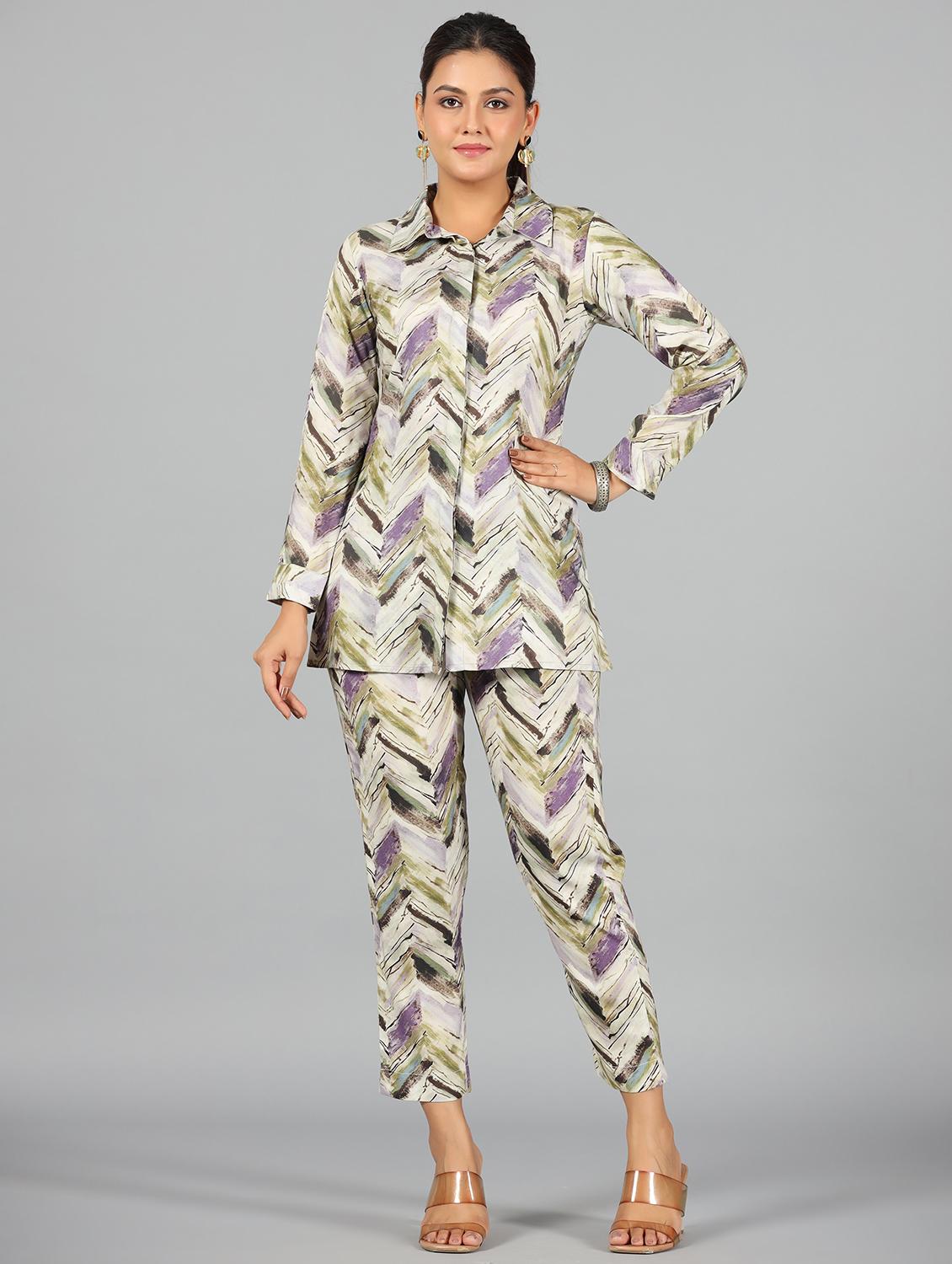 multi colored long sleeve co-ord set - 20369242 - Zoom Image - 0