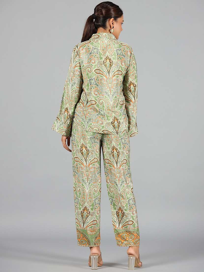 juniper women green kasturi silk printed co-ord set - 20369250 -  Standard Image - 2