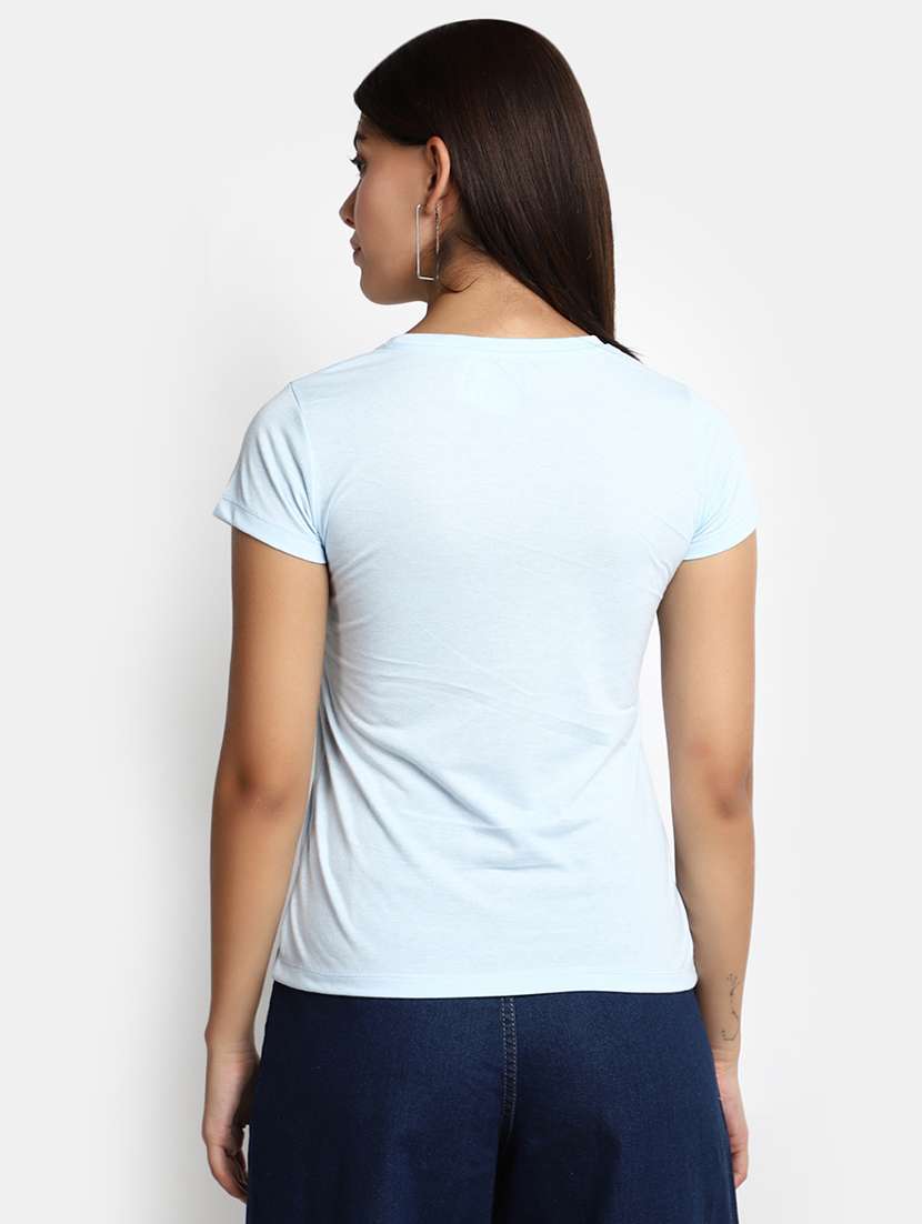women's front print round neck t-shirt - 20369460 -  Standard Image - 2
