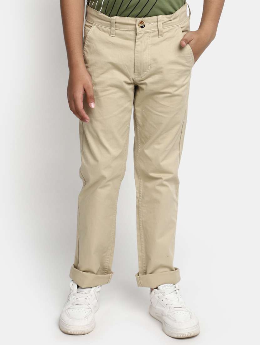 boys beige cotton chinos trouser