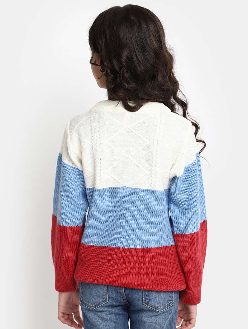 girls colourblocked knitted pulllover - 20369772 -  Standard Image - 2