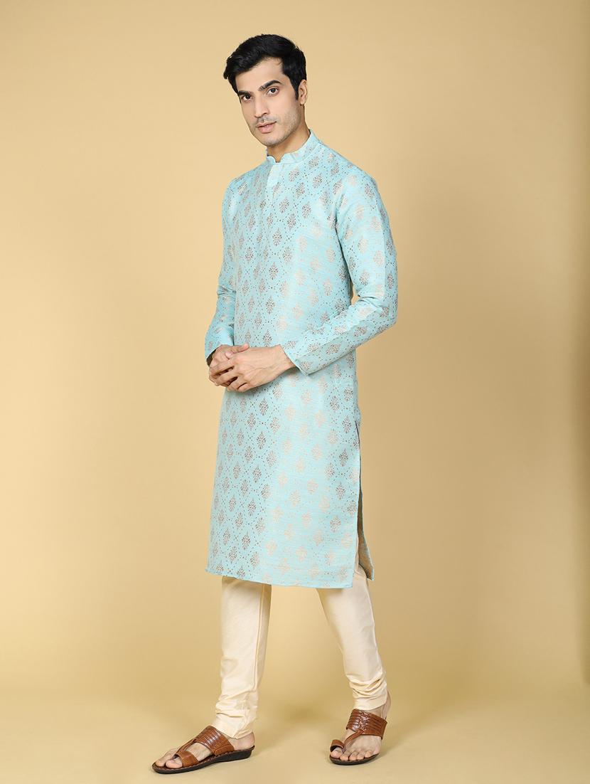 men self design kurta churidar ethnic wear set - 20372914 - Standard Image - 2