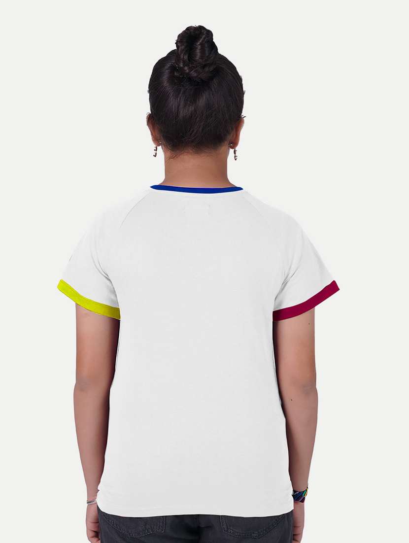 girls white polyester regular tee - 20373686 - Standard Image - 2