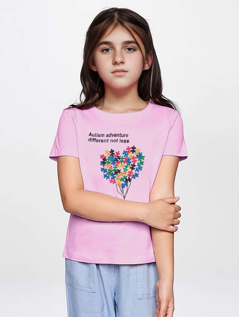 girls printed short sleeves tee