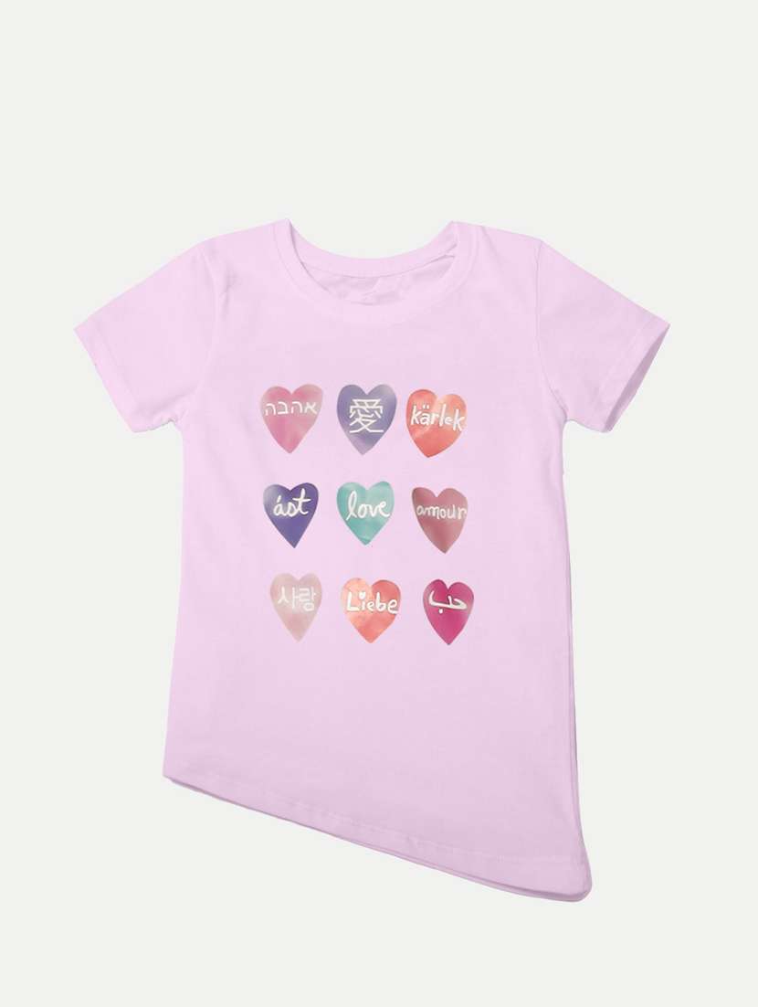 girls pink asymmetric tee